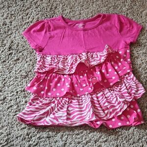 Garanimals Pink Ruffle Tee with Polka Dots and Stripes